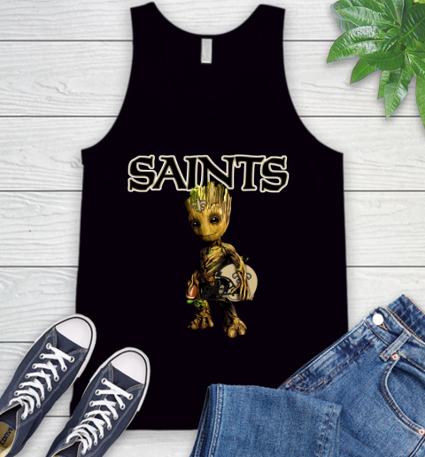 New Orleans Saints NFL Football Groot Marvel Guardians Of The Galaxy Tank Top 2