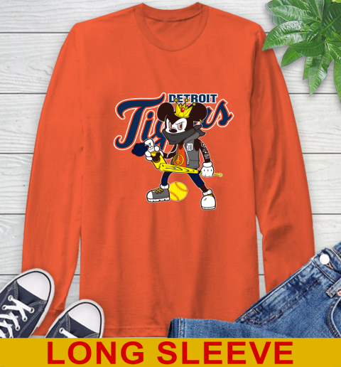 Detroit Tigers MLB Baseball Mickey Peace Sign Sports Long Sleeve T-Shirt 6 Detroit Tigers MLB Baseball Mickey Peace Sign Sports Long Sleeve T-Shirt - Image 6