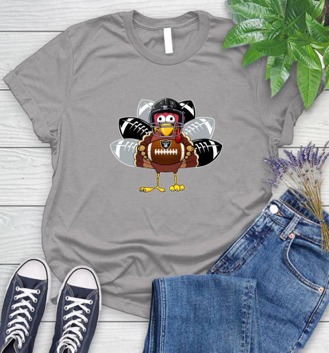 Oakland Raiders Turkey Thanksgiving Day Women's T-Shirt 5