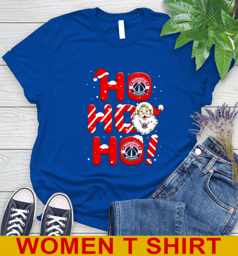 Washington Wizards NBA Basketball Ho Ho Ho Santa Claus Merry Christmas Shirt Women's T-Shirt 10