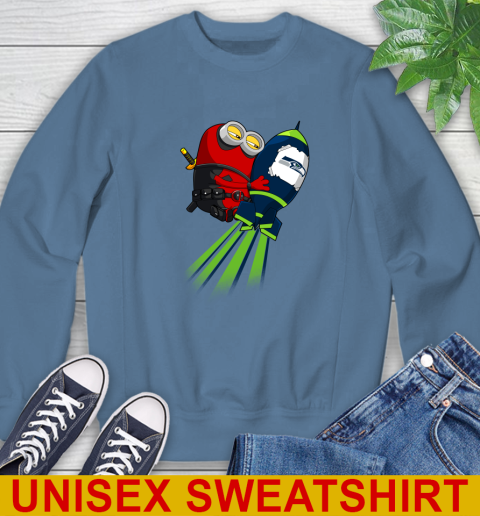 NFL Football Seattle Seahawks Deadpool Minion Marvel Shirt Sweatshirt 10