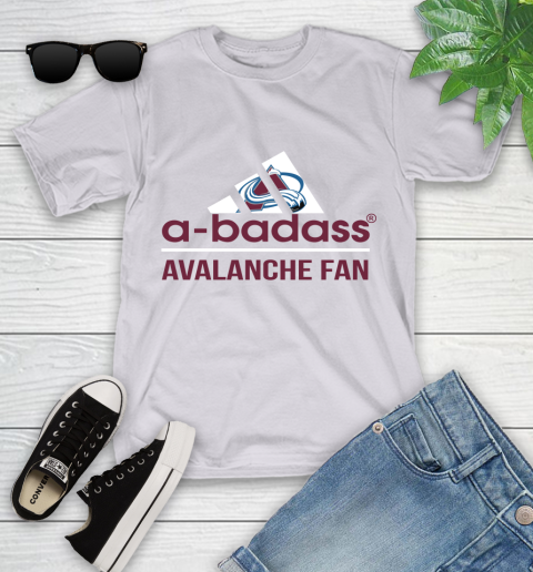 NHL A Badass Colorado Avalanche Fan Adidas Hockey Sports Youth T-Shirt 4