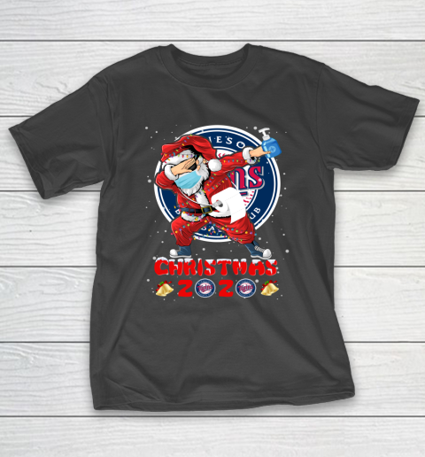 Minnesota Twins Funny Santa Claus Dabbing Christmas 2020 MLB T-Shirt