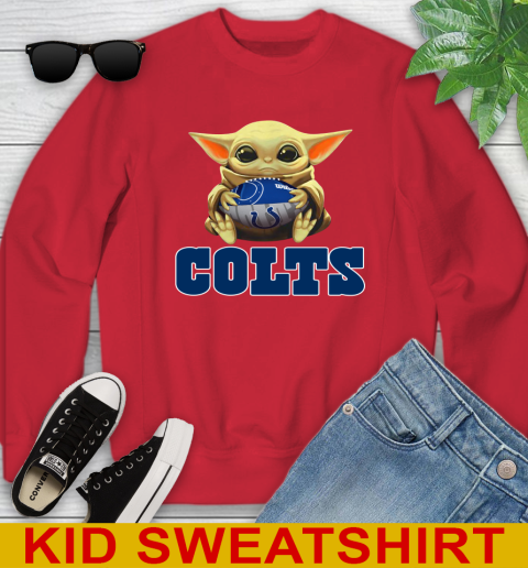 NFL Football Indianapolis Colts Baby Yoda Star Wars Shirt Youth Sweatshirt 8