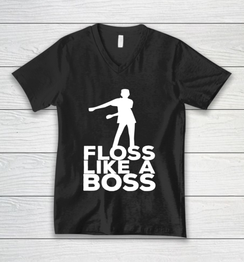 Fortnite Tshirt Floss Like A Boss Dance V-Neck T-Shirt