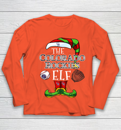 Colorado Rockies Christmas ELF Funny MLB Youth Long Sleeve 3