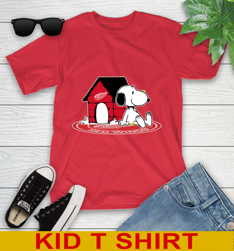 NHL Hockey Detroit Red Wings Snoopy The Peanuts Movie Shirt Youth T-Shirt 10