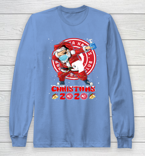 Atlanta Hawks Funny Santa Claus Dabbing Christmas 2020 NBA Long Sleeve T-Shirt 8