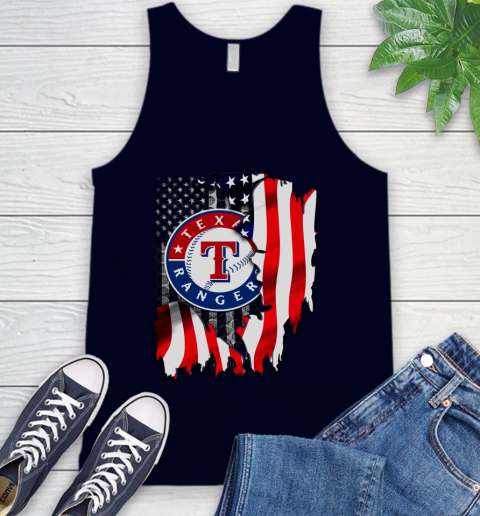 Texas Rangers MLB Baseball American Flag Tank Top 2