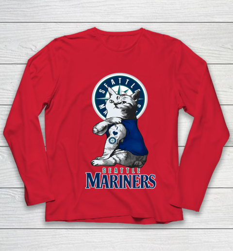 MLB Baseball My Cat Loves Seattle Mariners Youth Long Sleeve 8