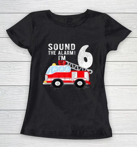 Kids Firefighter 6th Birthday Boy 6 Year Old Fire Truck Women's T-Shirt