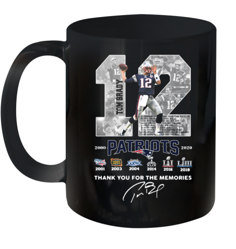 12 Tom Brady Patriots 2000 2020 Thank You For The Memories Signature Ceramic Mug 11oz