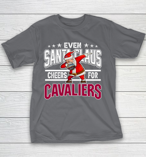 Cleveland Cavaliers Even Santa Claus Cheers For Christmas NBA Youth T-Shirt 5