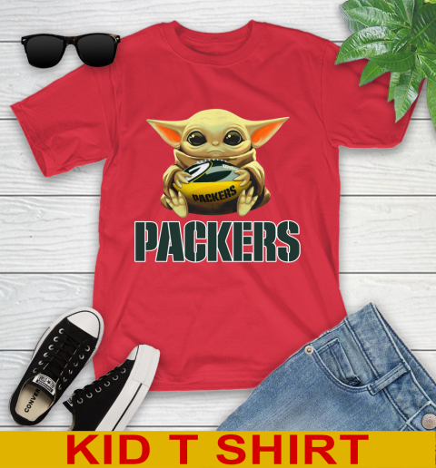 NFL Football Green Bay Packers Baby Yoda Star Wars Shirt Youth T-Shirt 10