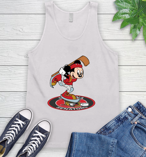 NHL Hockey Ottawa Senator Cheerful Mickey Disney Shirt Tank Top 2