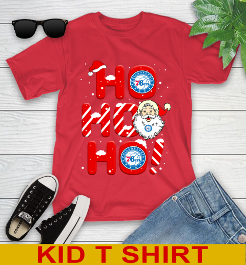 Philadelphia 76ers NBA Basketball Ho Ho Ho Santa Claus Merry Christmas Shirt Youth T-Shirt 11
