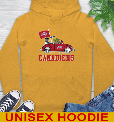 NHL Hockey Montreal Canadiens Darth Vader Baby Yoda Driving Star Wars Shirt Hoodie 3
