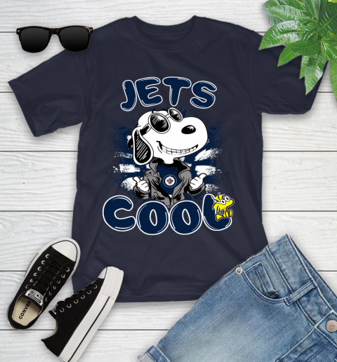 NHL Hockey Winnipeg Jets Cool Snoopy Shirt Youth T-Shirt 2