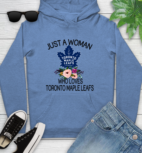 NHL Just A Woman Who Loves Toronto Maple Leafs Hockey Sports Youth Hoodie 8