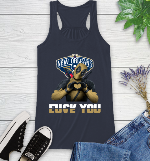 NBA New Orleans Pelicans Deadpool Love You Fuck You Basketball Sports Racerback Tank 10