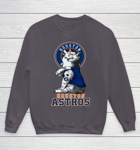 MLB Baseball My Cat Loves Houston Astros Youth Sweatshirt 5