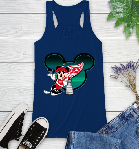 NHL Detroit Red Wings Stanley Cup Mickey Mouse Disney Hockey T Shirt Racerback Tank 9