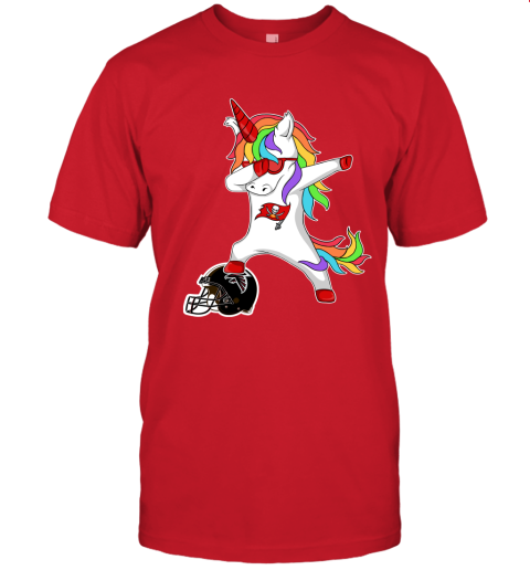 Football Dabbing Unicorn Steps On Helmet Tampa Bay Buccaneers Unisex Jersey Tee