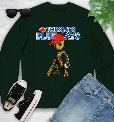 MLB Toronto Blue Jays Groot Guardians Of The Galaxy Baseball Youth Sweatshirt 10