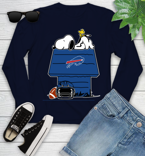 Buffalo Bills NFL Football Snoopy Woodstock The Peanuts Movie Youth Long Sleeve 3