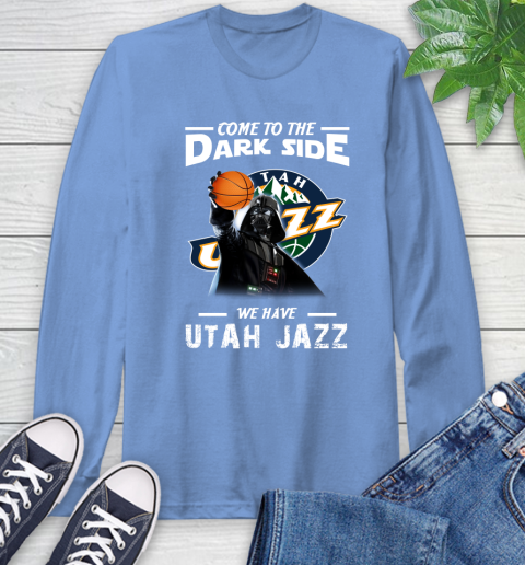 NBA Come To The Dark Side We Have Utah Jazz Star Wars Darth Vader Basketball Long Sleeve T-Shirt 12