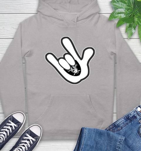 Oakland Raiders NFL Football Mickey Rock Hand Disney Hoodie 12