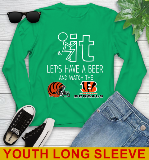 Cincinnati Bengals Football NFL Let's Have A Beer And Watch Your Team Sports Youth Long Sleeve 7