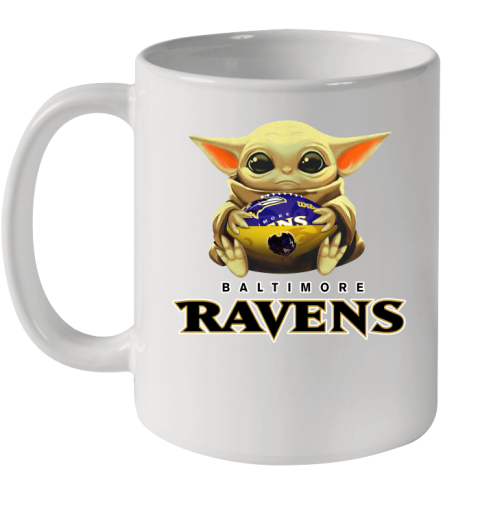 NFL Football Baltimore Ravens Baby Yoda Star Wars Shirt Ceramic Mug 11oz