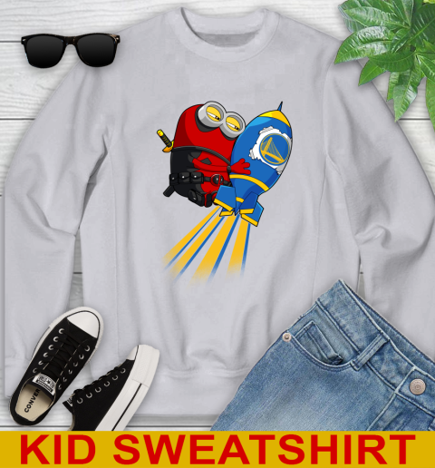 NBA Basketball Golden State Warriors Deadpool Minion Marvel Shirt Youth Sweatshirt 3