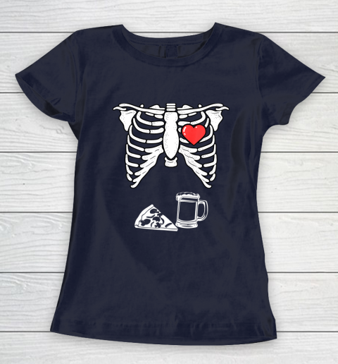 Skeleton Pregnancy Pizza Beer Shirt Xray Halloween Soon Dad