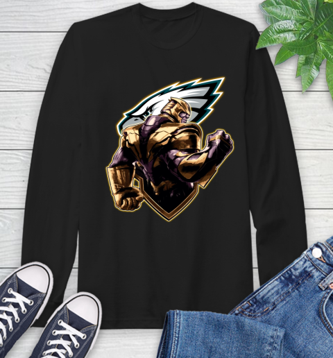 NFL Thanos Avengers Endgame Football Sports Philadelphia Eagles Long Sleeve T-Shirt 2