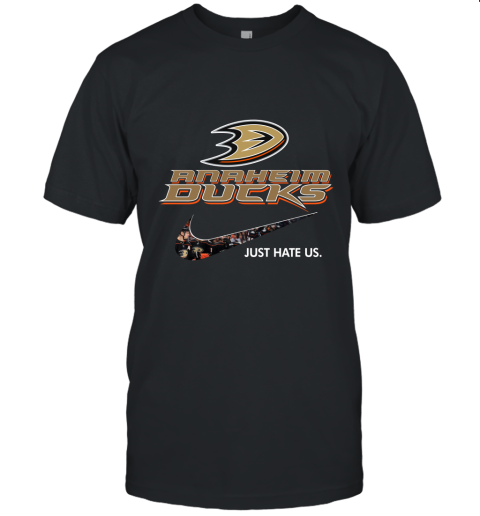 NHL Team Anaheim Ducks x Nike Just Hate Us Hockey Unisex Jersey Tee