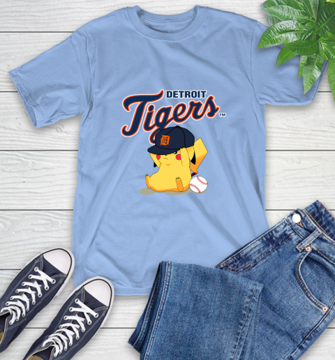 MLB Pikachu Baseball Sports Detroit Tigers T-Shirt 11
