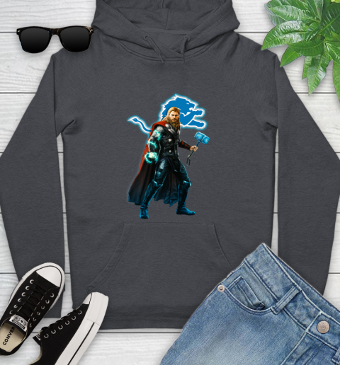 NFL Thor Avengers Endgame Football Detroit Lions Youth Hoodie 8