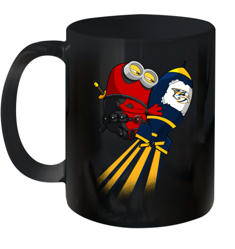 NHL Hockey Nashville Predators Deadpool Minion Marvel Shirt Ceramic Mug 11oz