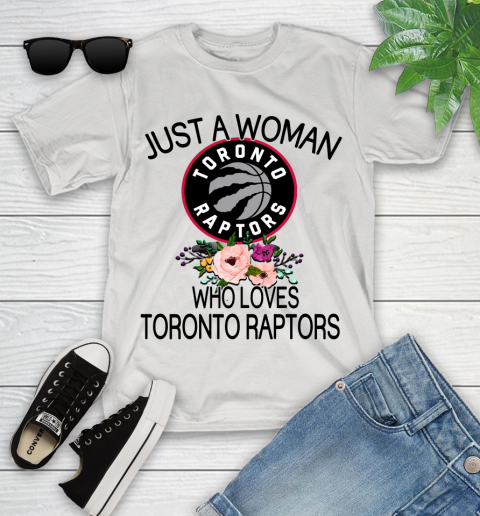 NBA Just A Woman Who Loves Toronto Raptors Basketball Sports Youth T-Shirt