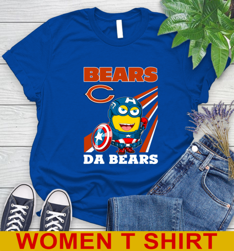 NFL Football Chicago Bears Captain America Marvel Avengers Minion Shirt Women's T-Shirt 10