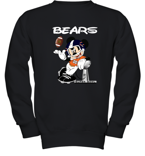 Mickey Bears Taking The Super Bowl Trophy Football Youth Sweatshirt