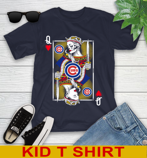 MLB Baseball Chicago Cubs The Queen Of Hearts Card Shirt Youth T-Shirt 2