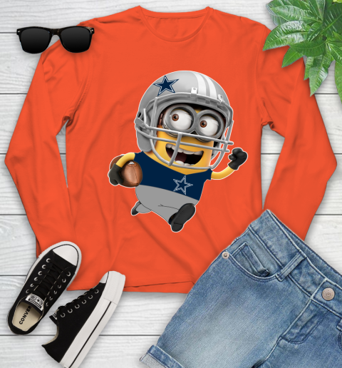NFL Dallas Cowboys Minions Disney Football Sports Youth Long Sleeve 4
