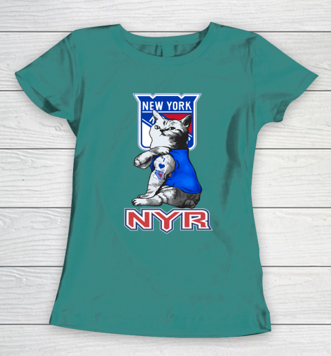 NHL My Cat Loves New York Rangers Hockey Women's T-Shirt 10