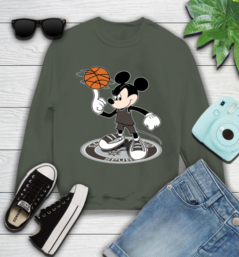 NBA Basketball San Antonio Spurs Cheerful Mickey Disney Shirt Youth Sweatshirt 9