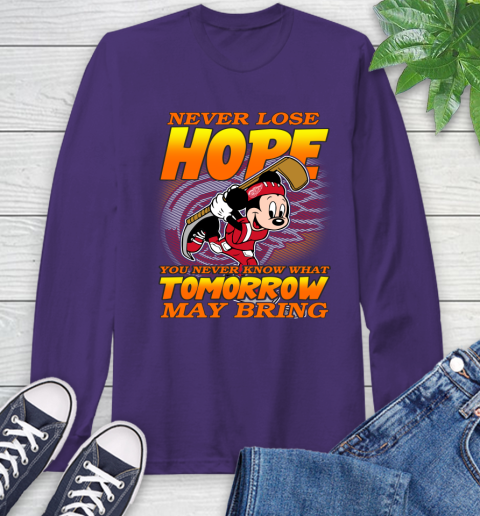 Detroit Red Wings NHL Hockey ootball Mickey Disney Never Lose Hope Long Sleeve T-Shirt 5