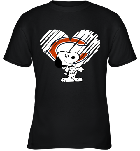 I Love Chicago Bears Snoopy In My Heart NFL Youth T-Shirt