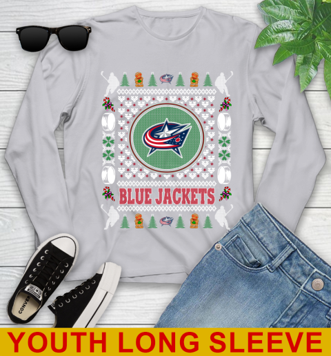 Columbus Blue Jackets Merry Christmas NHL Hockey Loyal Fan Youth Long Sleeve 5